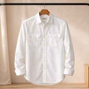 Polo Jeans Company White Button-Down Shirt | 100% Cotton | Size M |